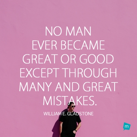 No man ever became great or good except through many and great...