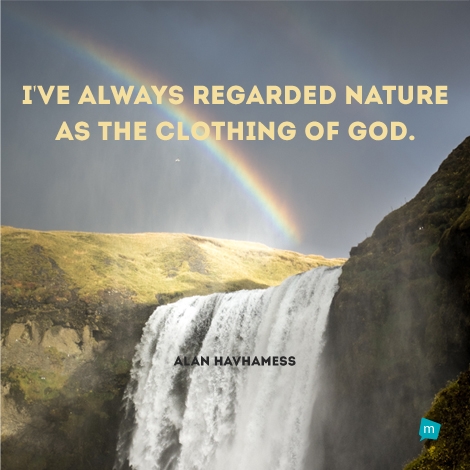 I've always regarded nature as the clothing of God.