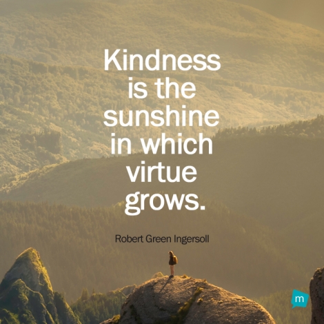 Kindness is the sunshine in which virtue grows.