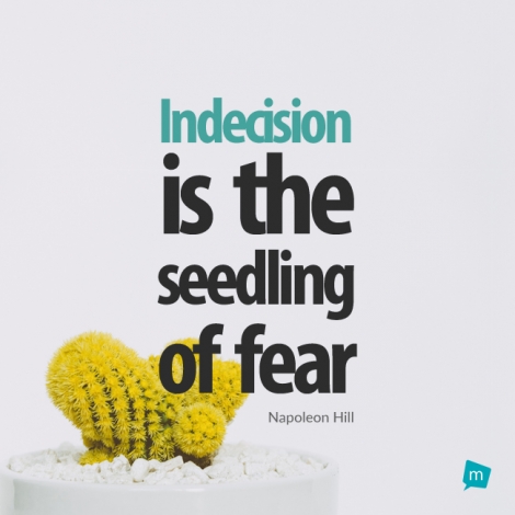 Indecision is the seedling of fear
