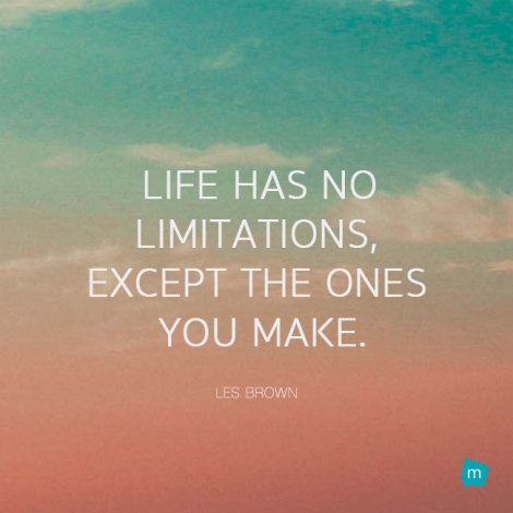 Life has no limitations, except the ones you make.